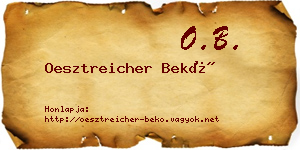 Oesztreicher Bekő névjegykártya